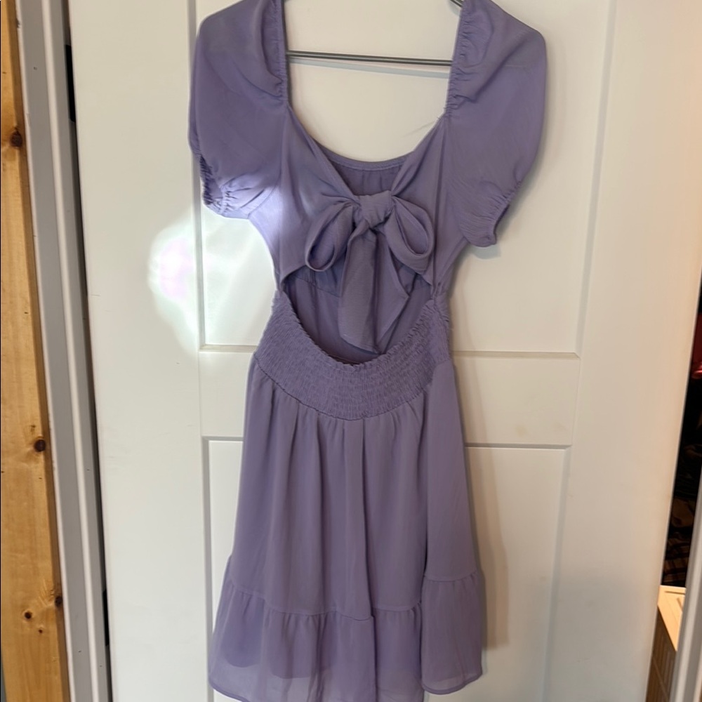 Lavender Dress with Bow Detail